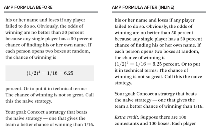 Formulas in iFrames and in-line