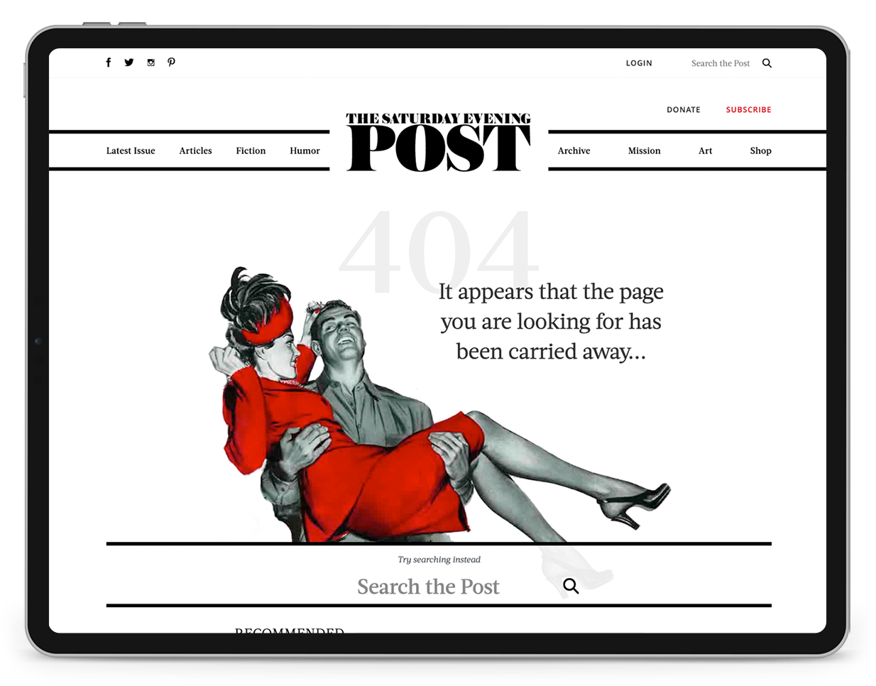 Saturday Evening Post 404 Page